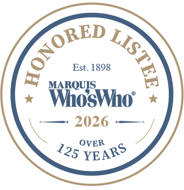 Marquis Who's Who 2026 honored listee badge