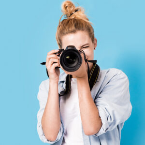 woman with camera to represent image optimization