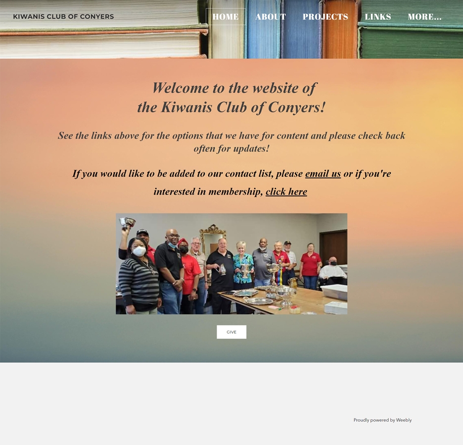 Kiwanis Club of Conyers old website design