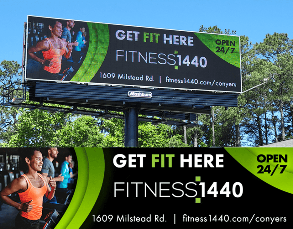 custom billboard design project for gym and fitness center by S.Mays Designs