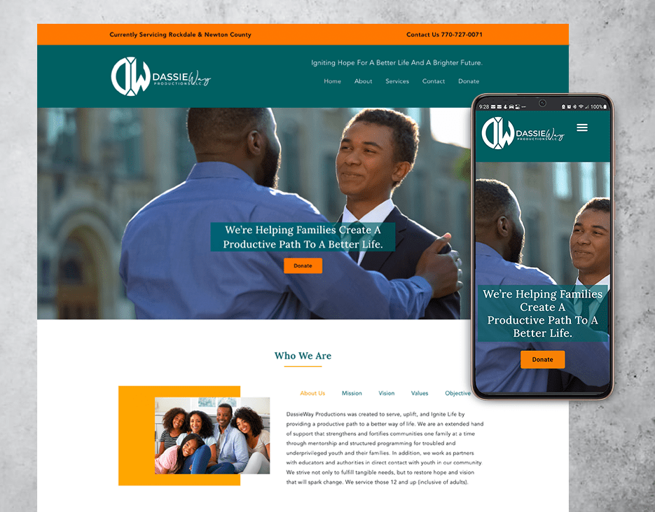 Website design for non-profit organization