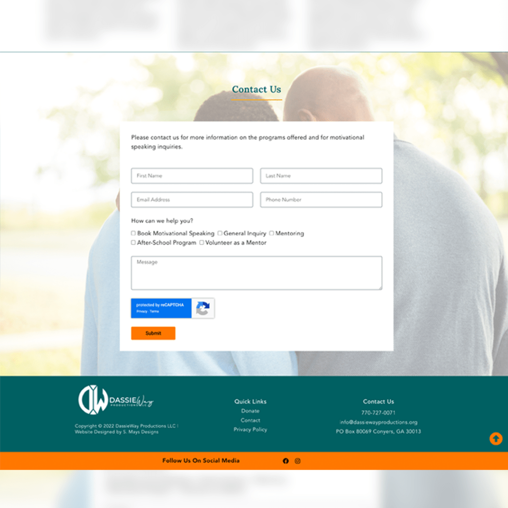 Screenshot of Website design and development for nonprofit Dassie Way Productions