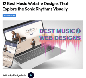 Best Music Website Design article by Design Rush featuring design by S.Mays Design