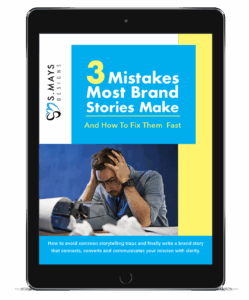 Free Digital Download for 3 Mistakes Brand Stories Make and how to fix them fast displayed on an iPad