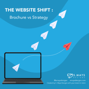 laptop illustration with white paper airplane in a line flying out of it and one red paper airplane moving out off line in another direction to illustrated web strategy